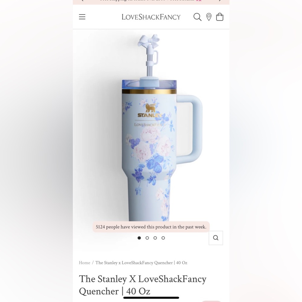 Viral SOLD OUT Stanley x Love Shack Fancy Limited Edition 40oz Tumbler -…